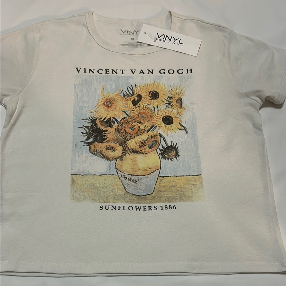 Vinyl  women’s Off White Van Gogh Sunflowers T-Shirt size XL NWT